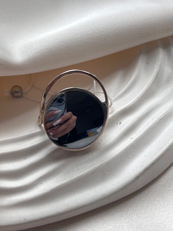 купить Кольцо из серебра с гематитом, 18,5 размер , фото 3