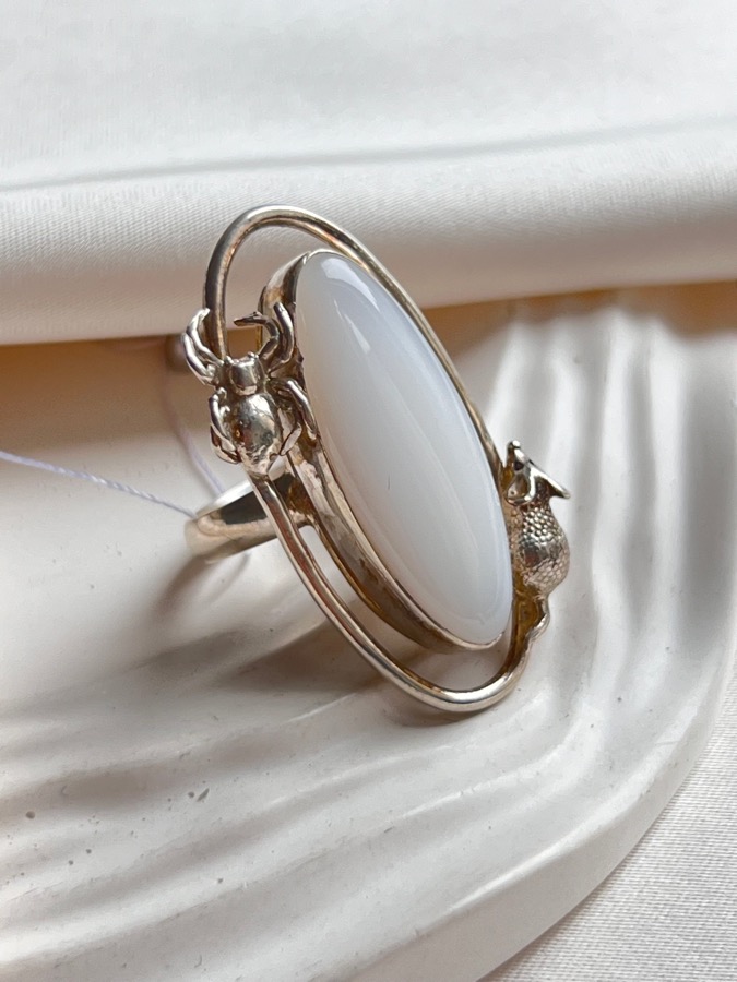 купить Кольцо из серебра с кахолонгом, 18,5 размер , фото 1