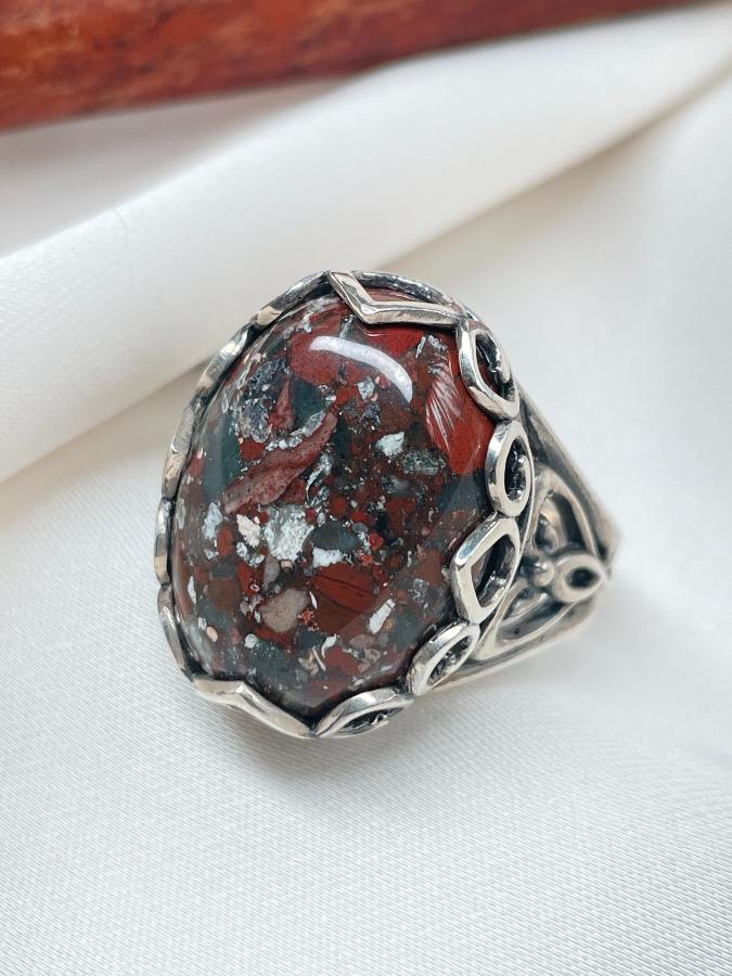 купить Кольцо из серебра с яшмой, 17,5 размер  , фото 1