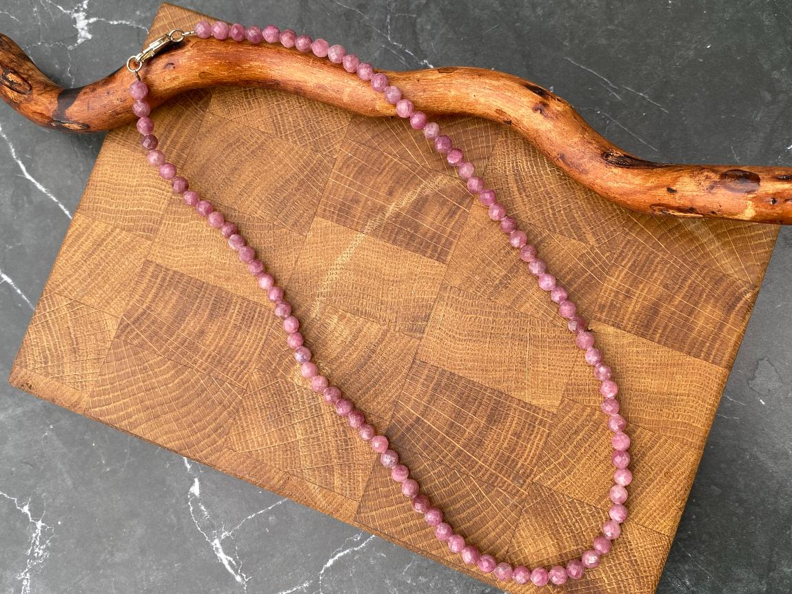 купить Бусы из рубина (красный корунд), огранка , фото 3