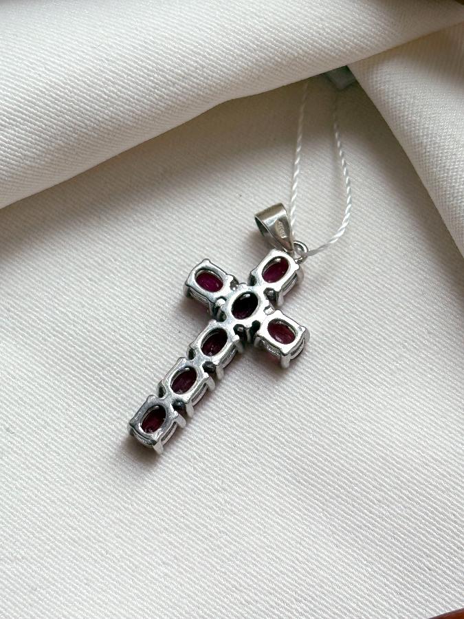 купить Кулон из серебра с рубином (красный корунд) , фото 4