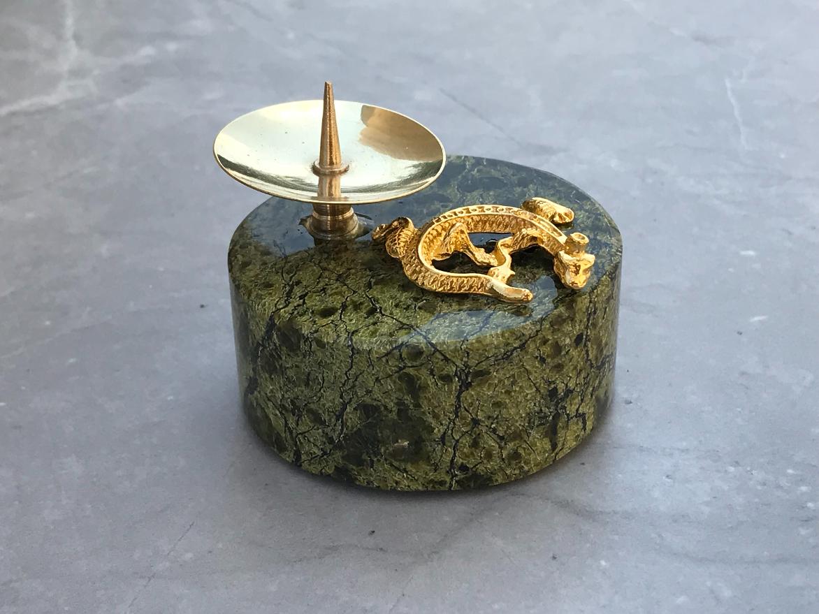 Подсвечник из змеевика с ящеркой 4,7х5,5 см PD-0004, фото 1