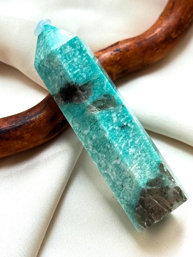 Столбик (обелиск) из амазонитом,9 х 2,2 см ST-0038, фото 2