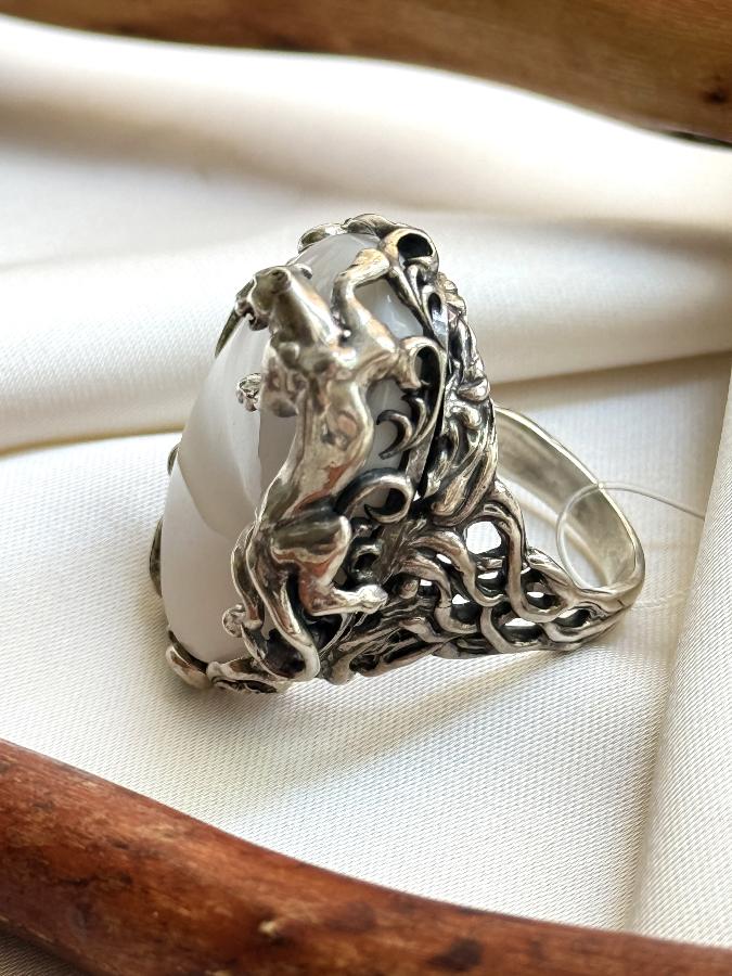 купить Кольцо из серебра с кахолонгом,19,5 размер  , фото 3