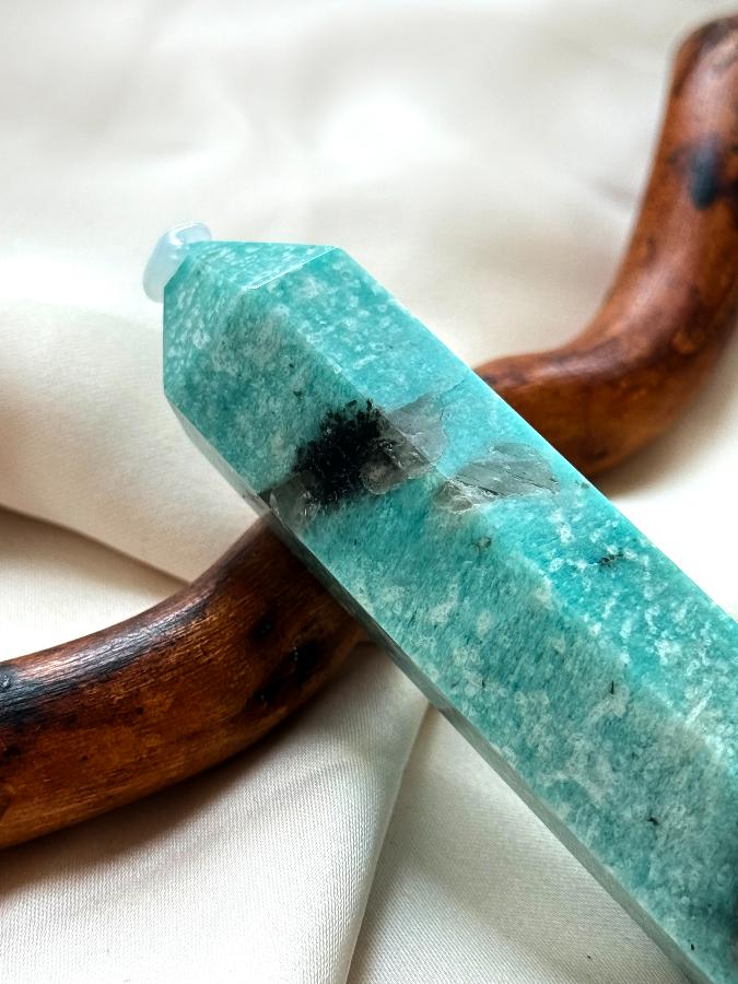 Столбик (обелиск) из амазонитом,9 х 2,2 см ST-0038, фото 3