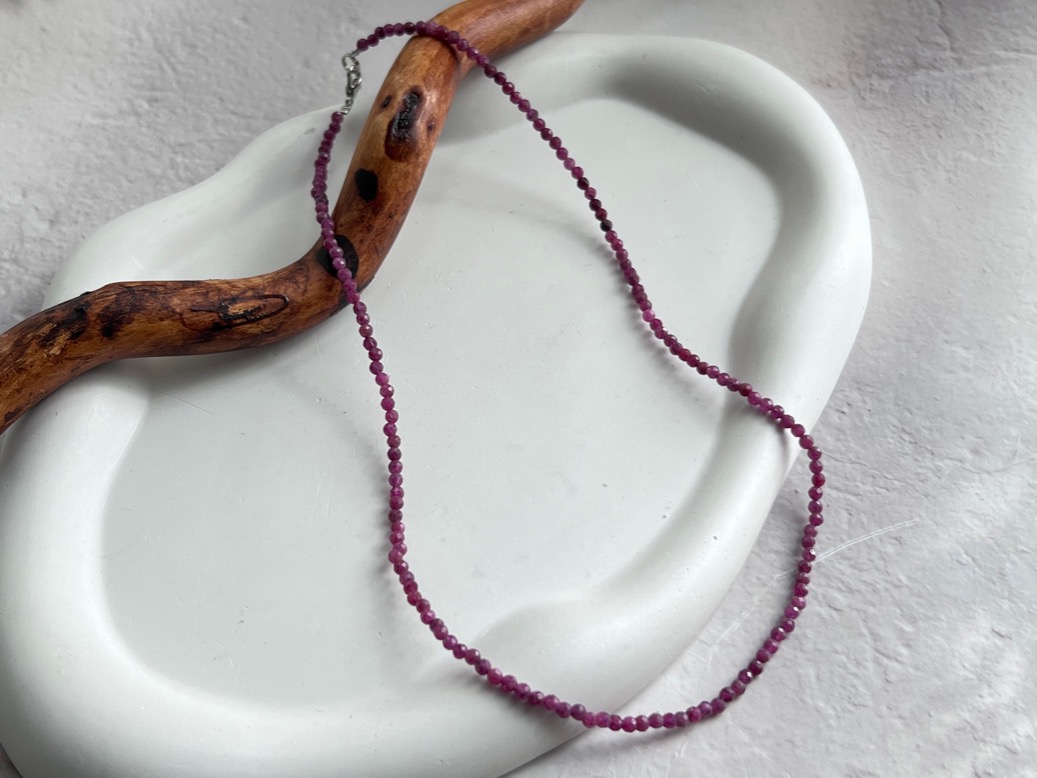 купить Бусы из рубина (красный корунд), огранка , фото 2