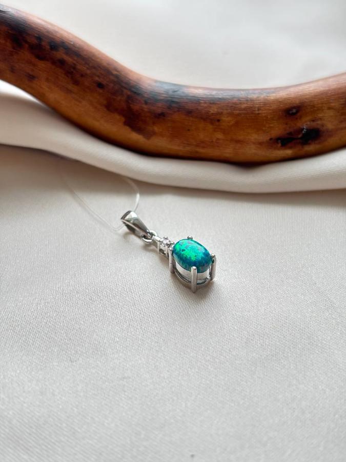 купить Кулон из серебра с опалом (синтетический)  , фото 1