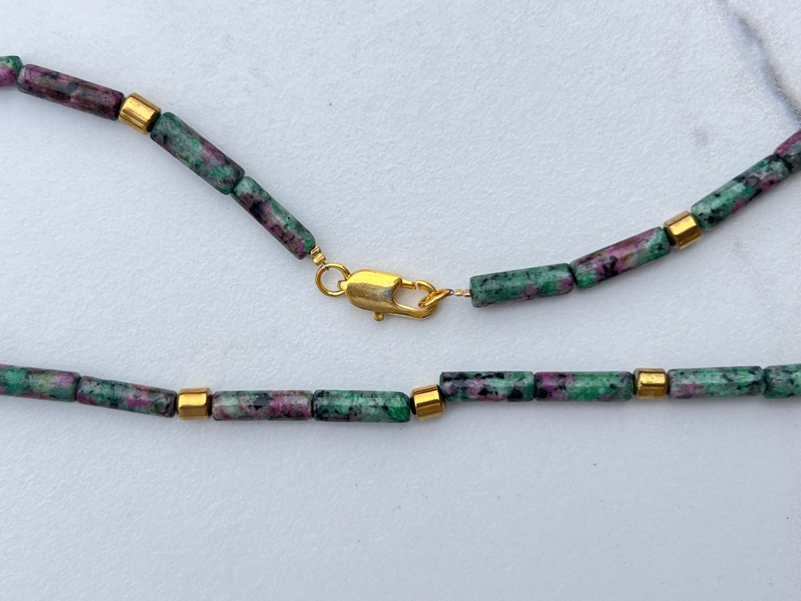 купить Бусы из цоизита со вставками, 45 см , фото 3