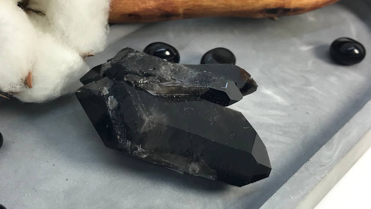 Морион, кристалл двухголовик 5,9х3,6х3,3 см KR-0017, фото 1