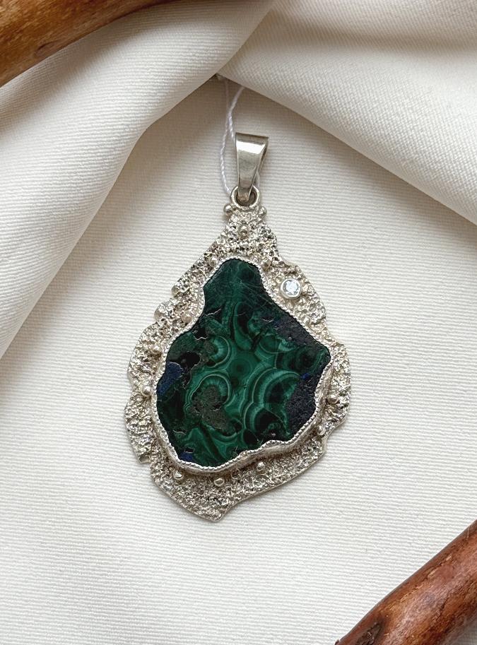 купить Кулон из серебра с малахитом  , фото 1