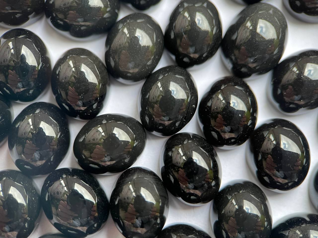 Кабошон из обсидиана 1x0,8x0,6 , фото 1