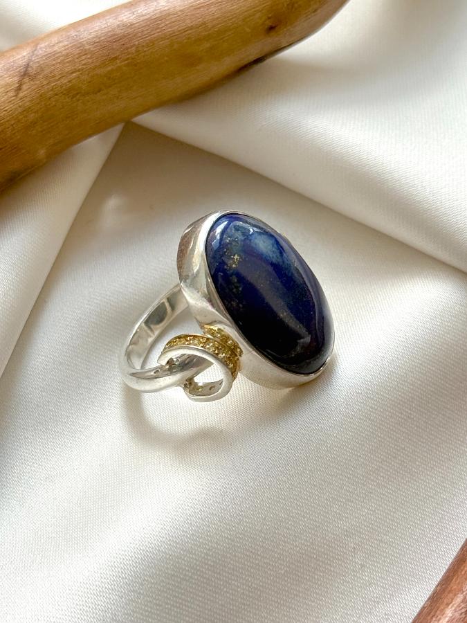 купить Кольцо из серебра с лазуритом,18 размер   , фото 1