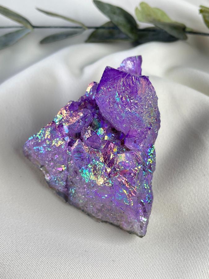Кварц, друза с напылением титана, 4,5 х 5,5 х 5 DRU-0147, фото 5