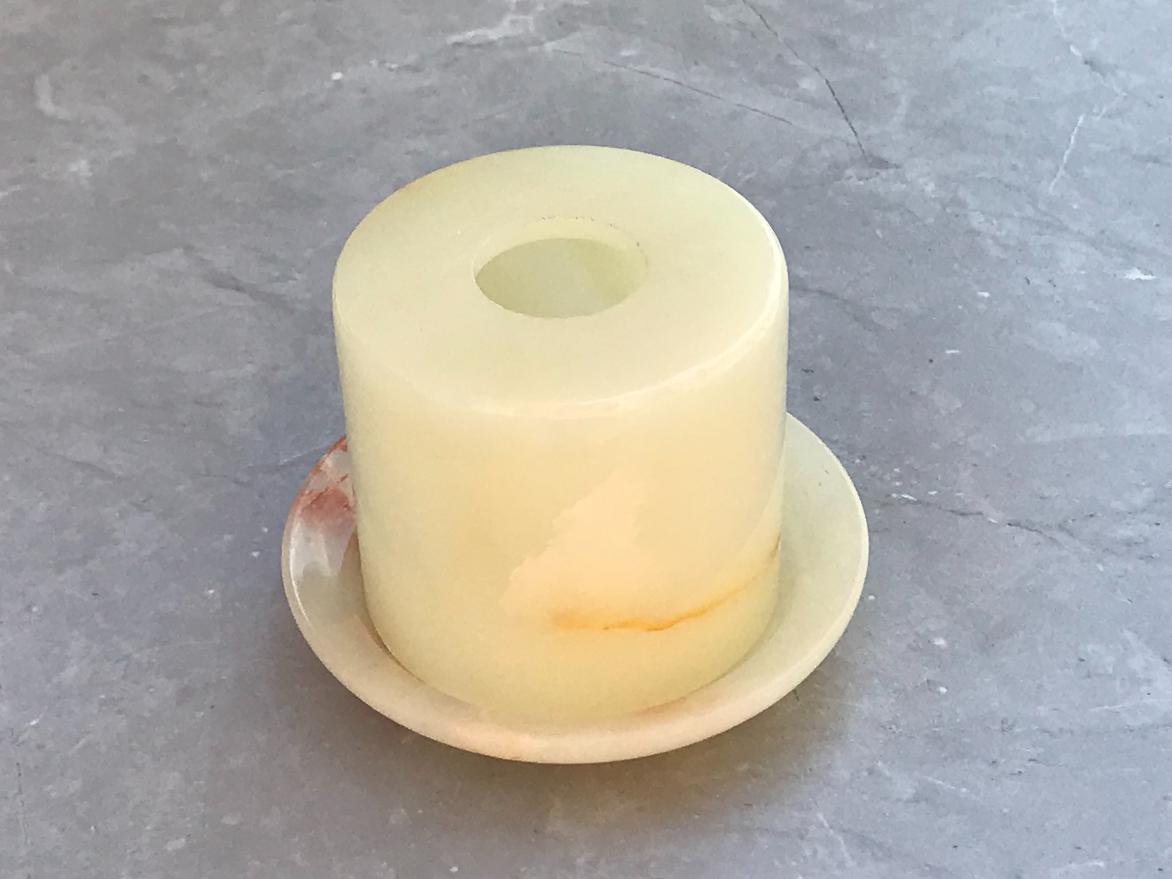 Аромалампа из мраморного оникса, 6,7х7,3 (подсвечник)  + 10,2х1,2 (подставка) PD-0018, фото 1