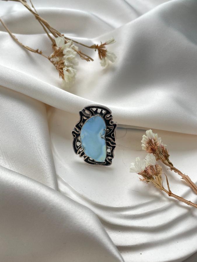 купить Кольцо из серебра с бирюзой, 18,0 размер , фото 4