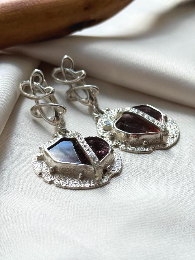 купить Серьги из серебра с турмалином  , фото 4