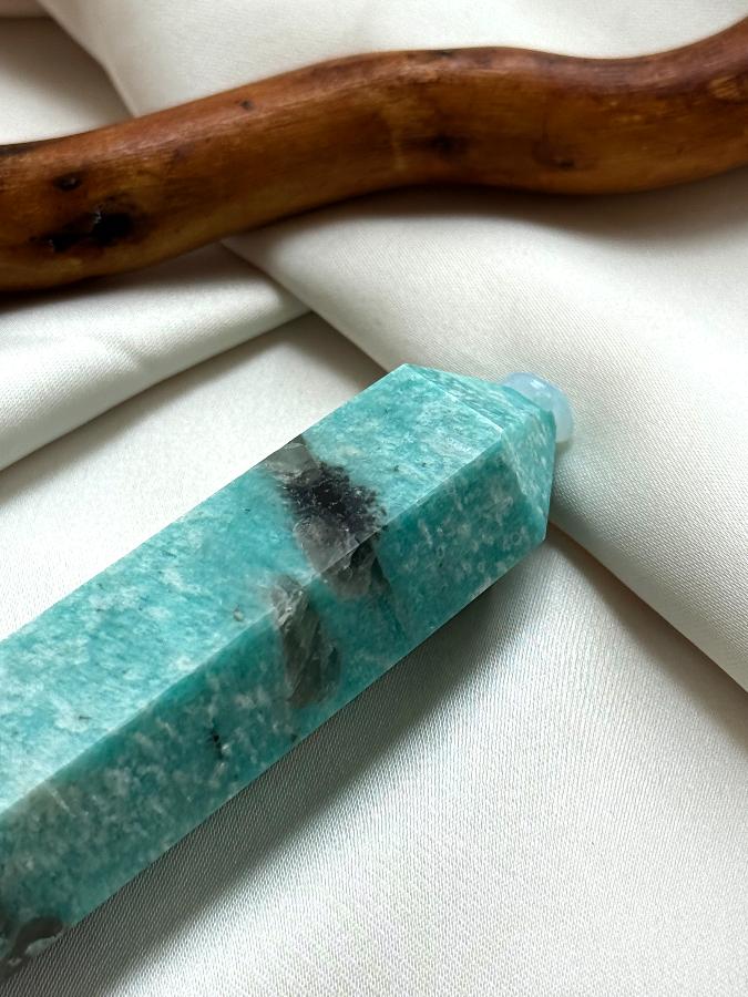 Столбик (обелиск) из амазонитом,9 х 2,2 см ST-0038, фото 4
