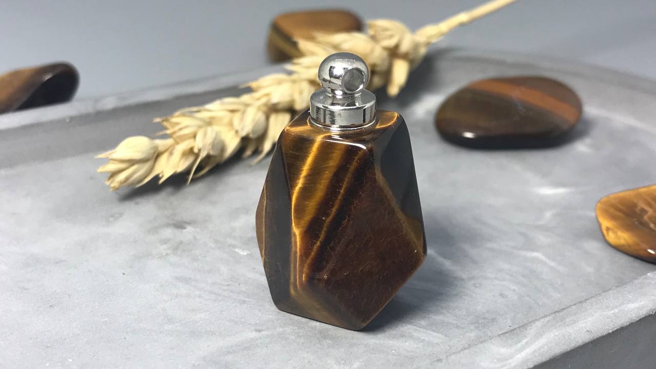 купить Кулон из тигрового глаза в форме многогранника , фото 1