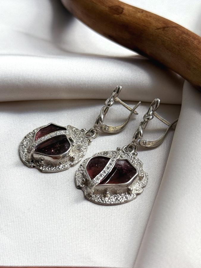 купить Серьги из серебра с турмалином  , фото 2