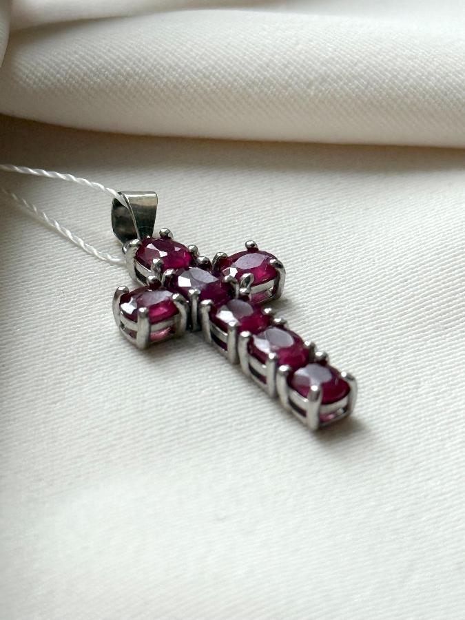 купить Кулон из серебра с рубином (красный корунд) , фото 3