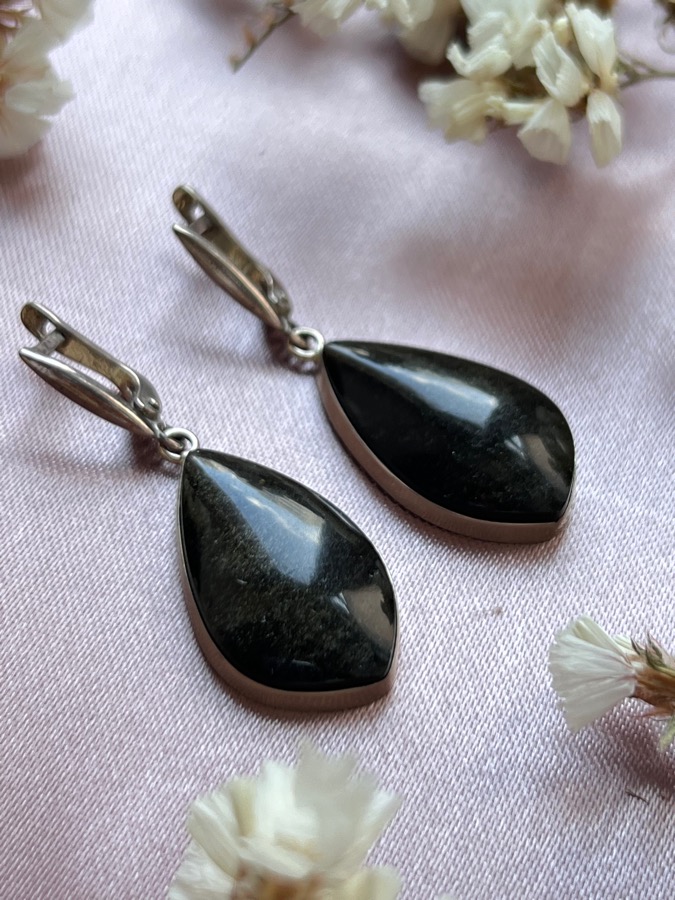 купить Серьги с радужным обсидианом , фото 3