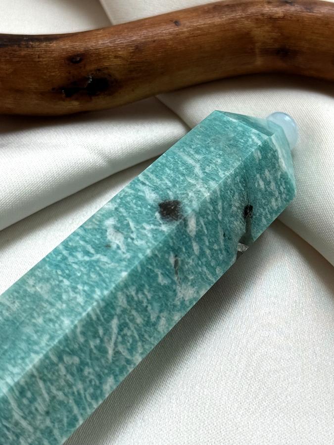 Столбик (обелиск) из амазонитом,9 х 2,2 см ST-0038, фото 1