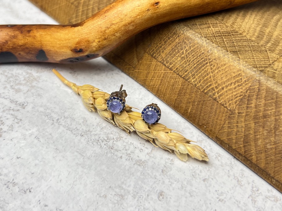 купить Серьги-гвоздики с танзанитом , фото 2