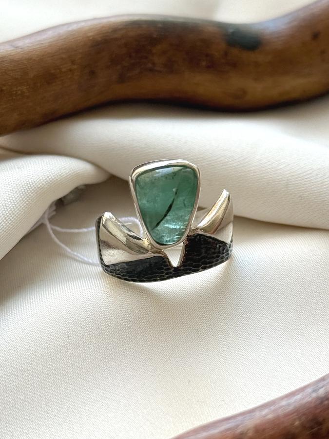 купить Кольцо из серебра с бериллом, 17,5 размер  , фото 1