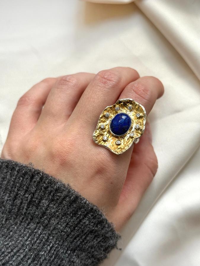 купить Кольцо из серебра с лазуритом,17,8 размер  , фото 5