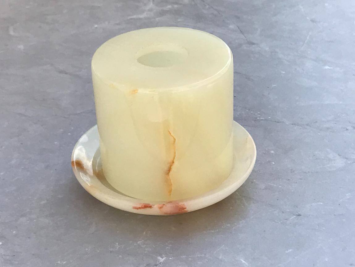 Аромалампа из мраморного оникса, 6,7х7,3 (подсвечник)  + 10,2х1,2 (подставка) PD-0018, фото 2