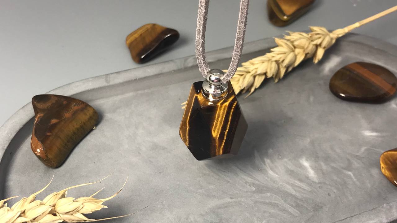 купить Кулон из тигрового глаза в форме многогранника , фото 3