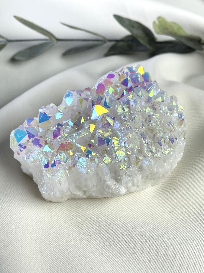 Кварц, друза с напылением титана, 7 х 5,5 х 3,5 DRU-0148, фото 5