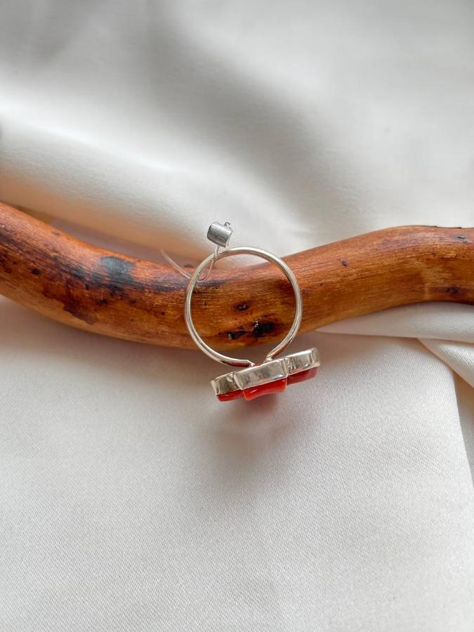 купить Кольцо из серебра с кораллом  , фото 3