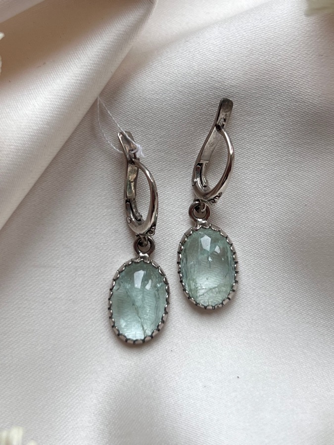 купить Серьги из серебра с аквамарином , фото 3